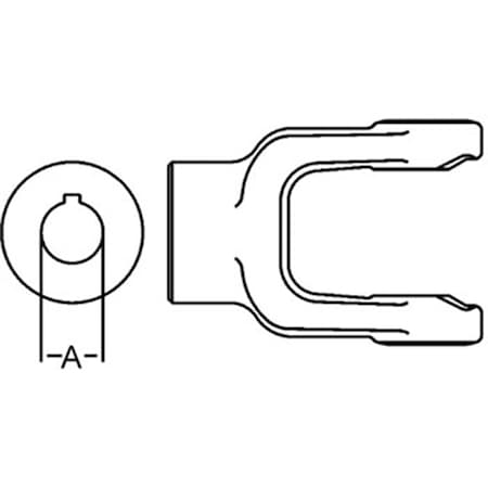 Aftermarket D358026 New Domestic Implement Yoke Round Bore w Keyway And Set Screw 35 Series DRF30-0059